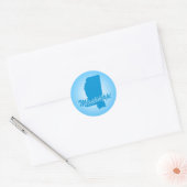 Staat Mississippi Ronde Sticker (Envelop)