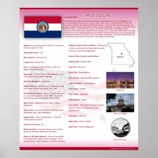 Staat Missouri,MO-Posters Poster (Voorkant)