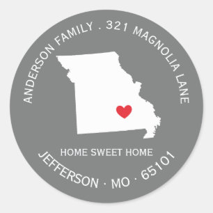 Staat MISSOURI   Nieuwe sticker van label voor thu