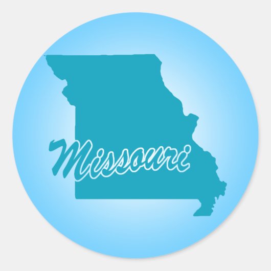Staat Missouri Ronde Sticker (Voorkant)