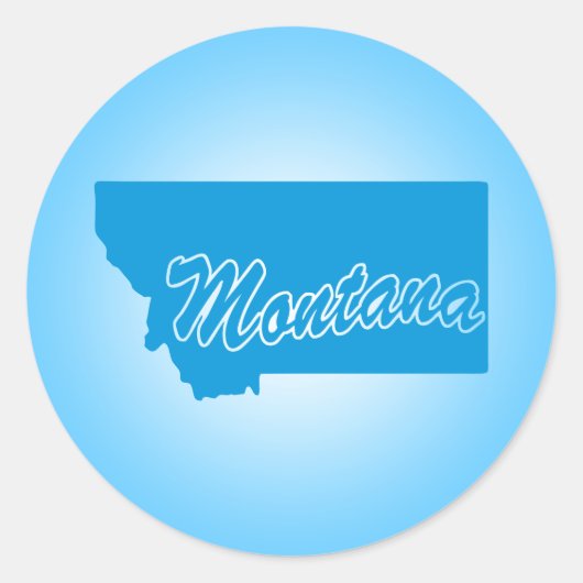 Staat Montana Ronde Sticker (Voorkant)