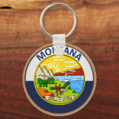 Staat Montana-vlaggenzegel Sleutelhanger (Voorkant)