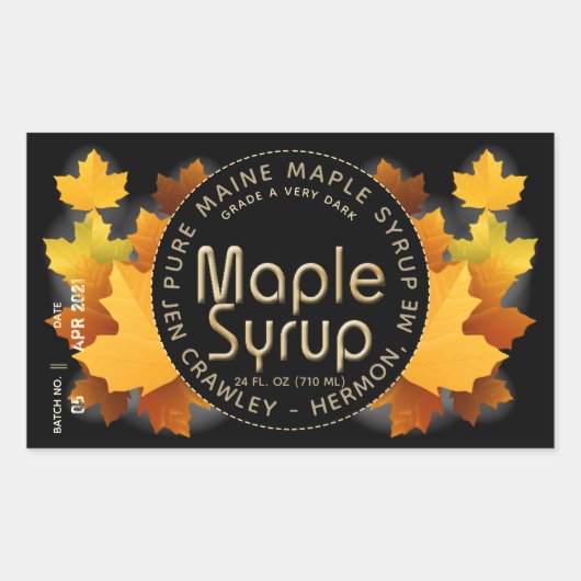 Staat Naam en Suikermaker (Partij en Datum) Rectan Rechthoekige Sticker (Voorkant)