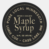 Staat Naam Lokale Maple Syrup Label (Voorkant)