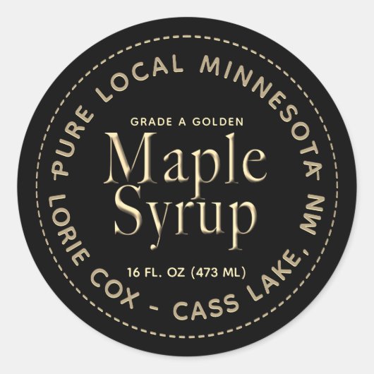 Staat Naam Lokale Maple Syrup Label (Voorkant)