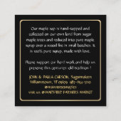 Staat Naam MAPLE STROOP VISITEKAARTJE met druppels (Achterkant)