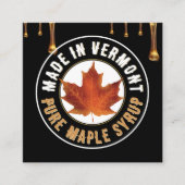 Staat Naam MAPLE STROOP VISITEKAARTJE met druppels (Voorkant)