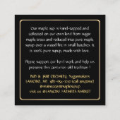 Staat Naam MAPLE STROOP VISITEKAARTJE met druppels (Achterkant)