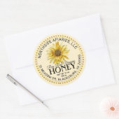 Staat Naam Raw Honey  Zonnebloem Geel Ronde Sticker (Envelop)