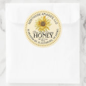 Staat Naam Raw Honey  Zonnebloem Geel Ronde Sticker (Tas)