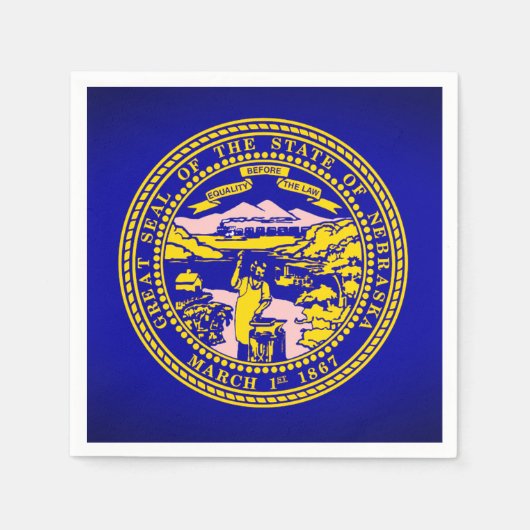 Staat Nebraska Flag Paper Party Napkins Servet (Voorkant)