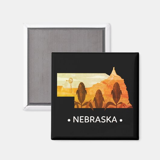  staat Nebraska Magnet (Voorkant / Achterkant)
