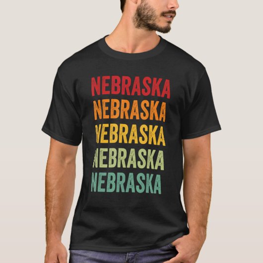 Staat Nebraska Rainbow Nebraska T-shirt (Voorkant)
