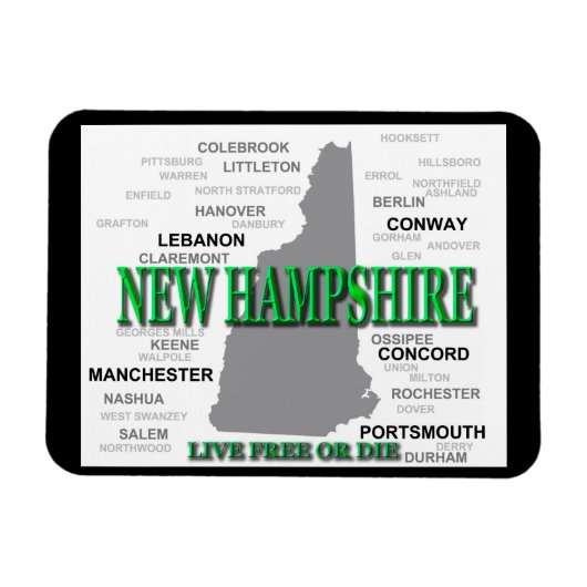 Staat New Hampshire Magneet (Horizontaal)