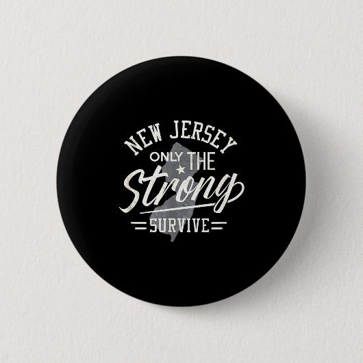 Staat New Jersey Funny Alleen De Sterksten Overlev Ronde Button 5,7 Cm (Voorkant)