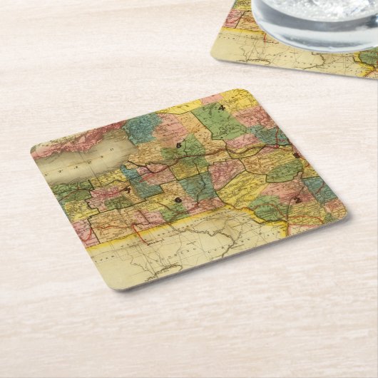 Staat New York door DH Burr Kartonnen Onderzetters (Schuin)