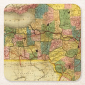 Staat New York door DH Burr Kartonnen Onderzetters (Voorkant)