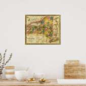 Staat New York door DH Burr Poster (Keuken)