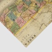 Staat New York door DH Burr Tissuepapier (Detail)