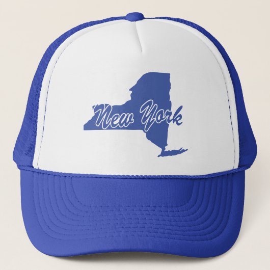 Staat New York Vorm Trucker Hoed Pet (Voorkant)