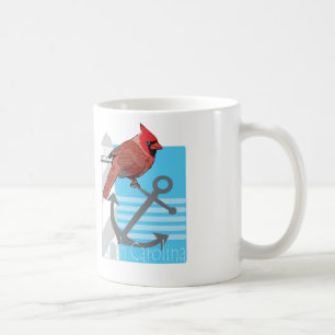 staat noordelijk Carolina , vogeltje , lichthuis Koffiemok