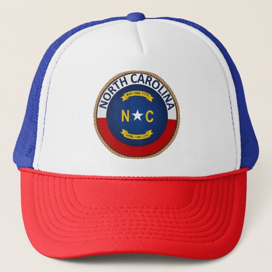 Staat North Carolina Flag Seal Trucker Hat Trucker Pet (Voorkant)