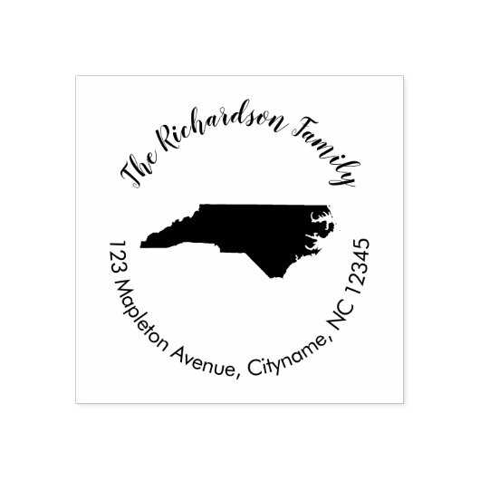 Staat North Carolina retouradres rubberstempel (Afrduk)