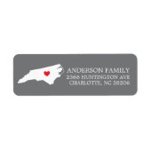 Staat North Carolina | Terugkeeradreslabel verplaa Etiket (Voorkant)