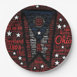 Staat Ohio Buckeyes Paper Borden 9" Papieren Bordje