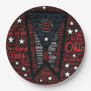 Staat Ohio Buckeyes Paper Borden 9" Papieren Bordje