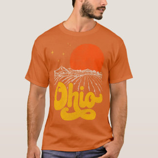  staat Ohio Mid Century Distress Aesth T-shirt