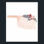 Staat Oklahoma Floral Waterverf Poster<br><div class="desc">Staat Oklahoma Floral Waterverf</div>