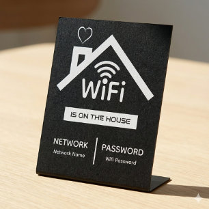 staat op het huis WiFi wachtwoord voetstuk teken Reclamebord Met Voetstuk