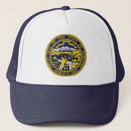 Staat Oregon Flag Seal Trucker Hat Trucker Pet (Voorkant)