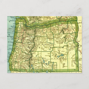 Staat Oregon Kaart Ansichtkaart