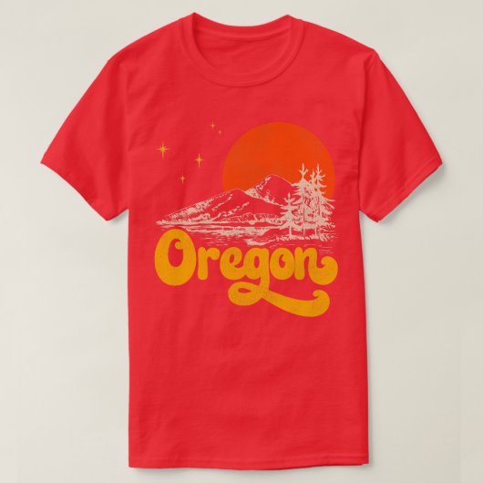 staat Oregon Mid Century Distress Aes T-shirt (Design voorkant)