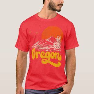  staat Oregon Mid Century Distress Aes T-shirt