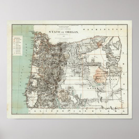 Staat Oregon Poster (Voorkant)