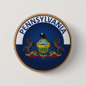 Staat Pennsylvania Flag Seal Button (Voorkant)
