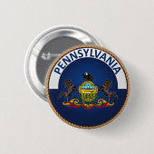 Staat Pennsylvania Flag Seal Button (Voorkant /achterkant)
