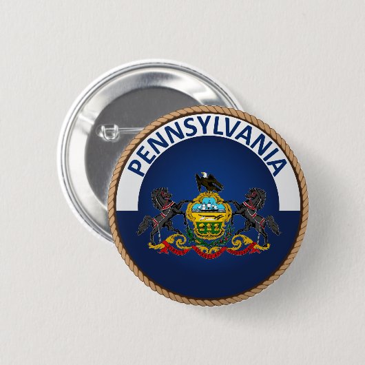 Staat Pennsylvania Flag Seal Button (Voorkant /achterkant)