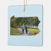 Staat Pennsylvania Foto invoegen en naam stad Keramisch Ornament (Links)