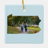 Staat Pennsylvania Foto invoegen en naam stad Keramisch Ornament (Voorkant)