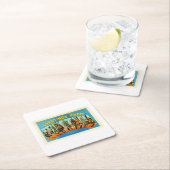 Staat Pennsylvania PA Vintage Travel Souvenir Kartonnen Onderzetters (Insitu)