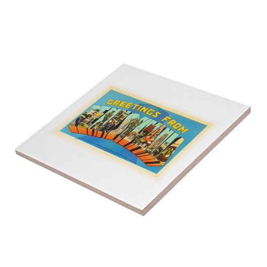 Staat Pennsylvania PA Vintage Travel Souvenir Tegeltje (Zijkant)