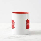 Staat Pennsylvania Shape Red Mok (Midden)