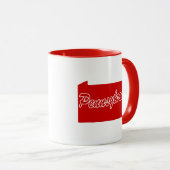 Staat Pennsylvania Shape Red Mok (Voorkant rechts)