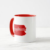 Staat Pennsylvania Shape Red Mok (Voorkant links)
