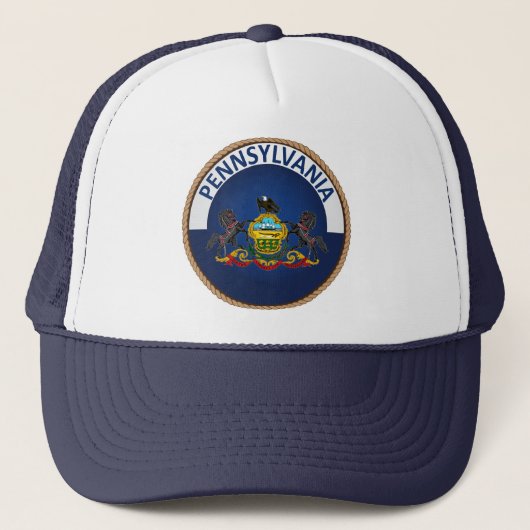 Staat Pennsylvania Vlaggenschip Trucker Hat Pet (Voorkant)