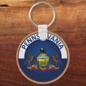 Staat Pennsylvania Vlaggenzegel Sleutelhanger (Voorkant)